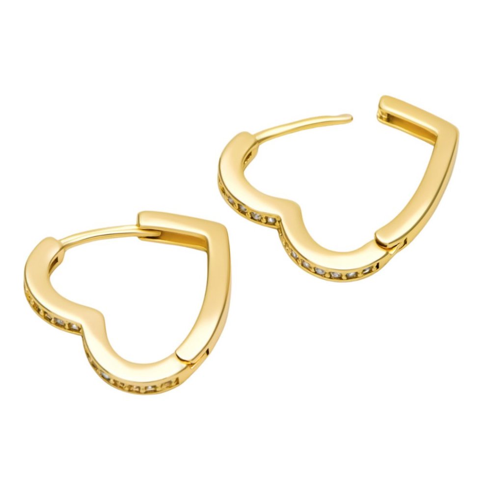 Heart Gold Plated Hoops